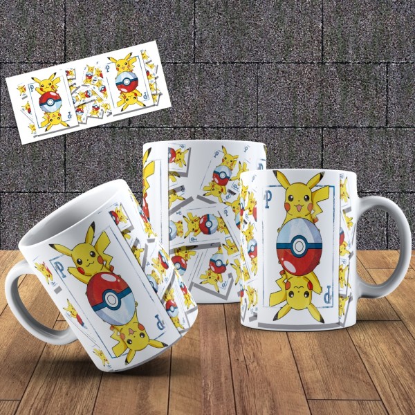 Caneca Pikachu Cartas Pokémon  