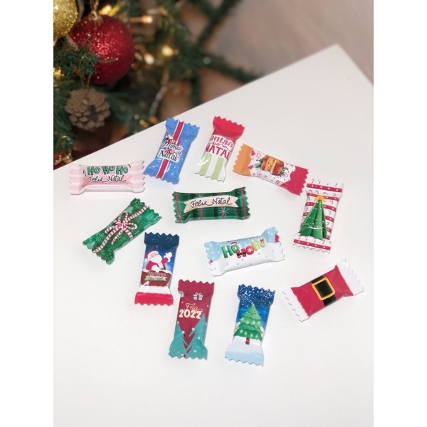 20 Cards de Natal Personalizados + Balas